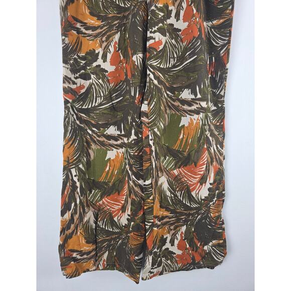 Messini Tropical Linen Blend Pants L Womens Lagen Look Beachy Pull on Comfy - Picture 3 of 7